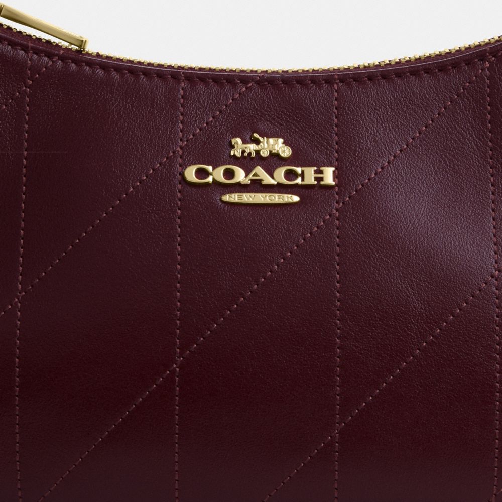 Coach Teri Mini Crossbody Bag With Quilting Gold Dark Wine