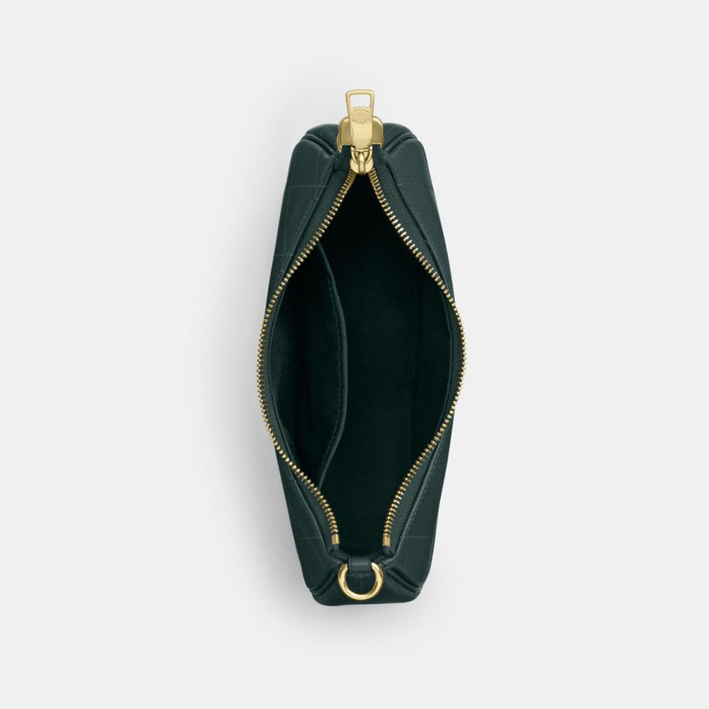 Coach Teri Shoulder Bag With Quilting Gold Dark Teal