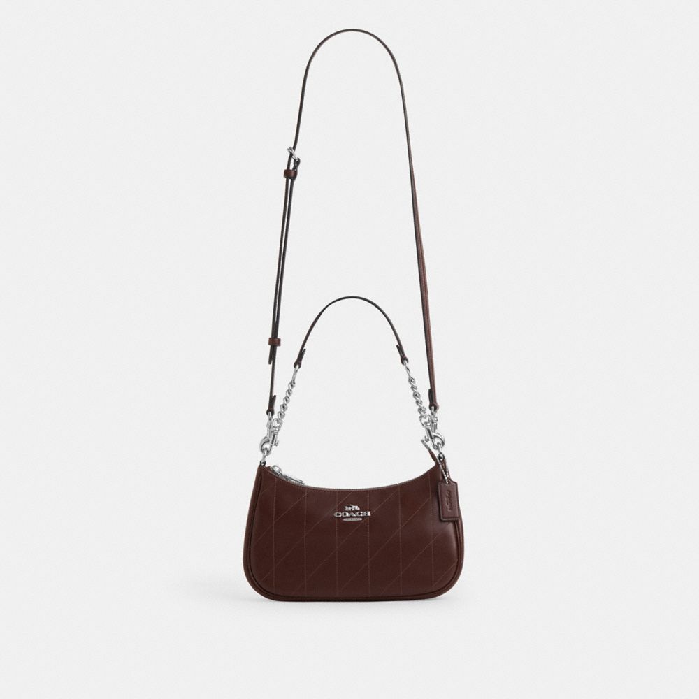 Coach Teri Shoulder Bag With Quilting Silver Maple