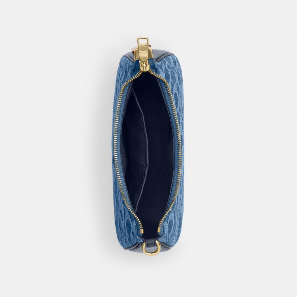 Coach Teri Shoulder Bag In Signature Denim Gold Indigo