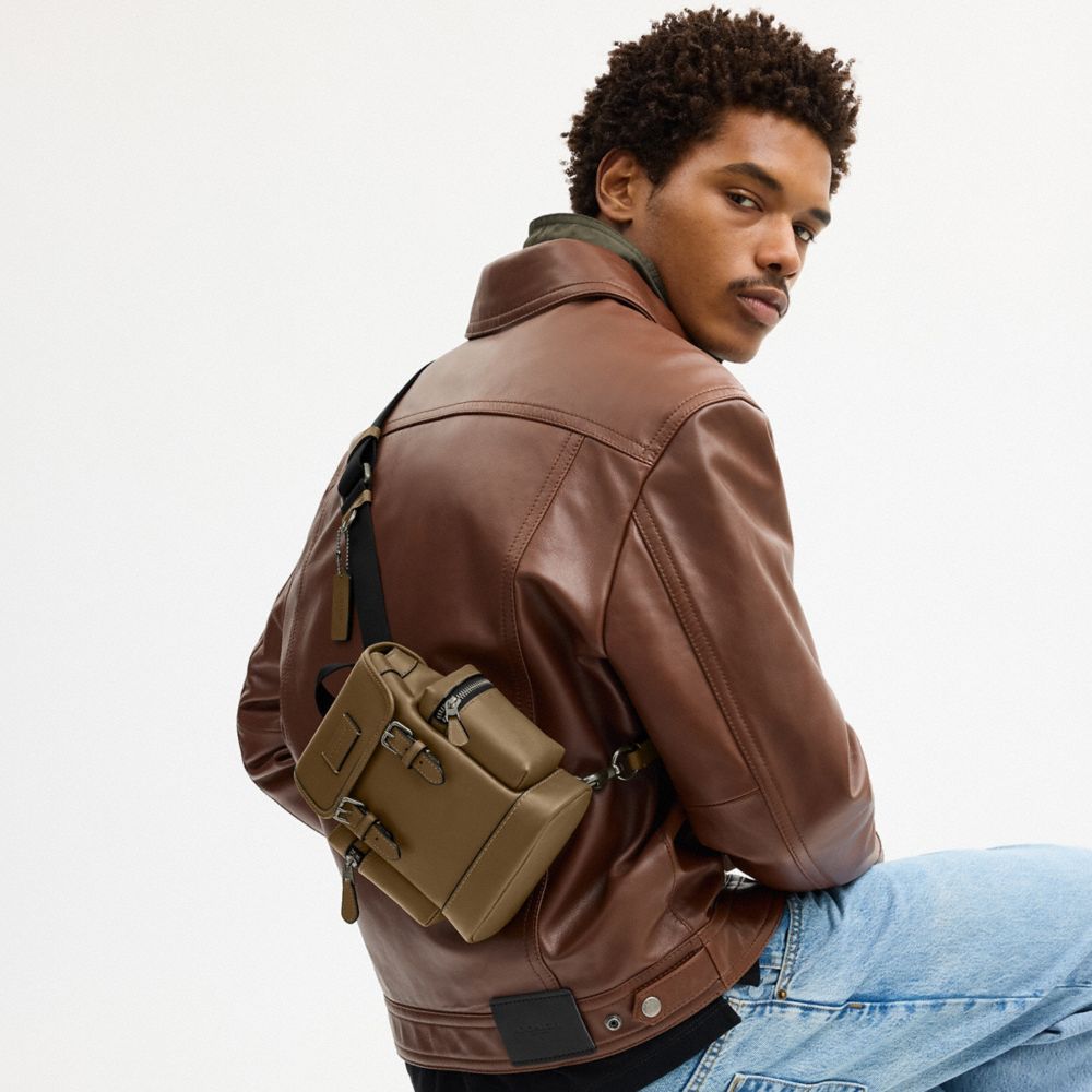 Coach Sprint Sling Pack Gunmetal Green