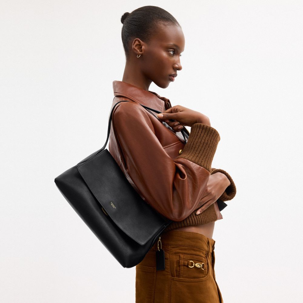 Coach Chelsea Shoulder Bag 30 Brass Black