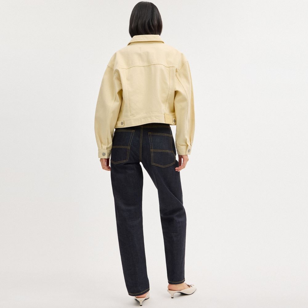 Coach Garment Dyed Denim Jacket Straw