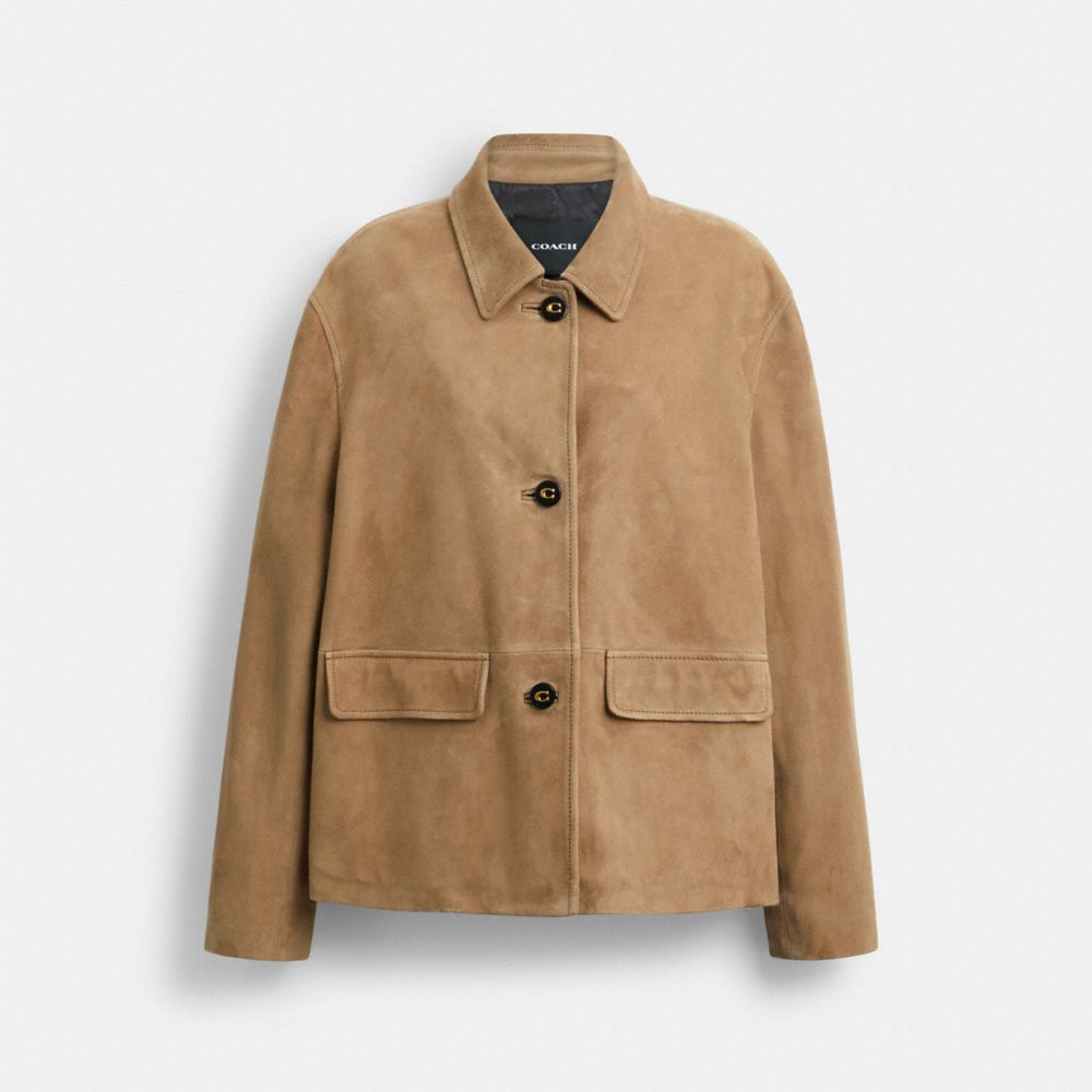 Coach Suede Coat Umber