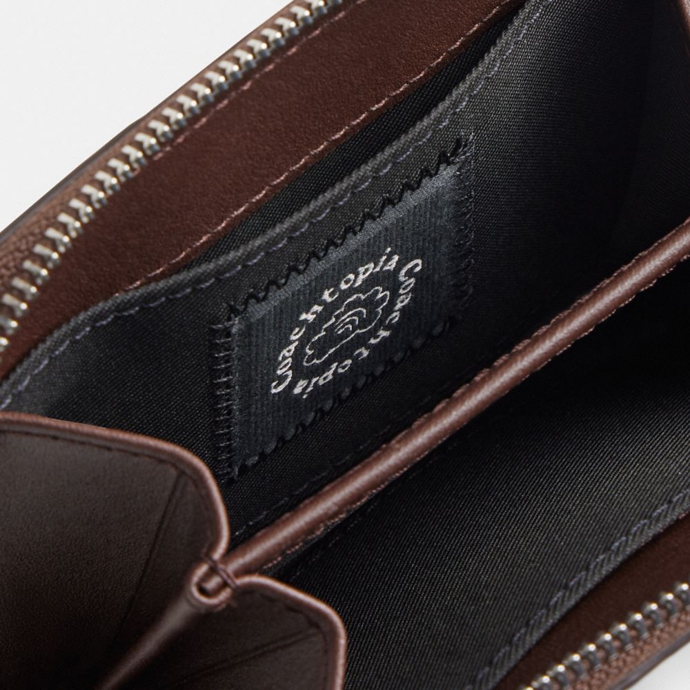 Coach Zip Around Wallet In Checkerboard Upcrafted Leather Maple 1