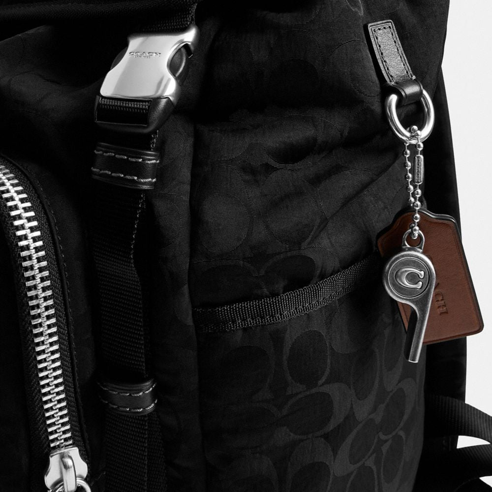 Coach Logan Backpack In Signature Nylon Black