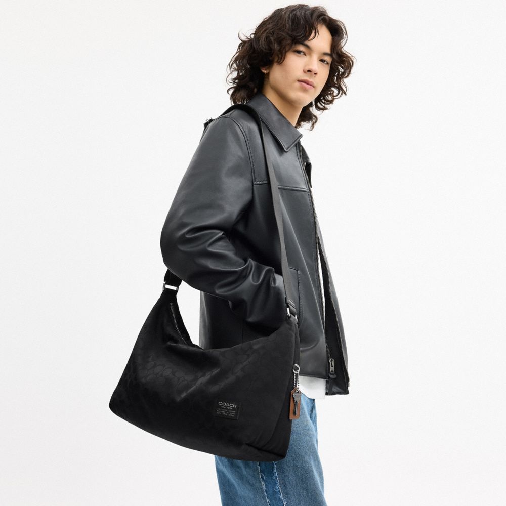 Coach Leo Crossbody In Signature Nylon Black