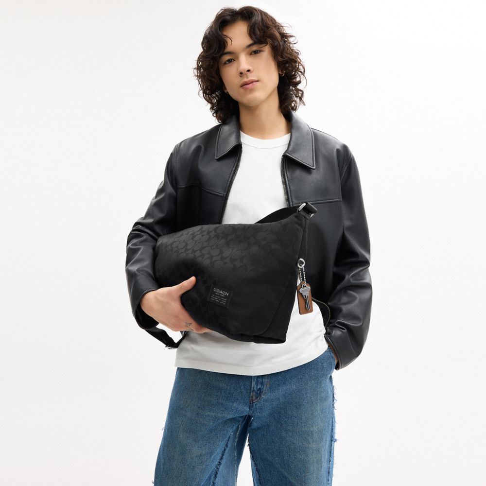 Coach Leo Crossbody In Signature Nylon Black