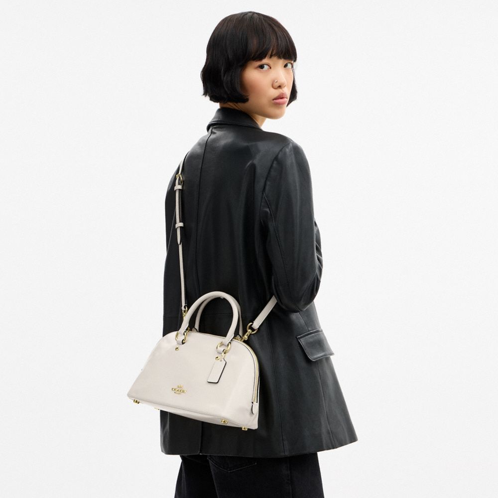 Coach Lara Satchel Bag Gold Chalk