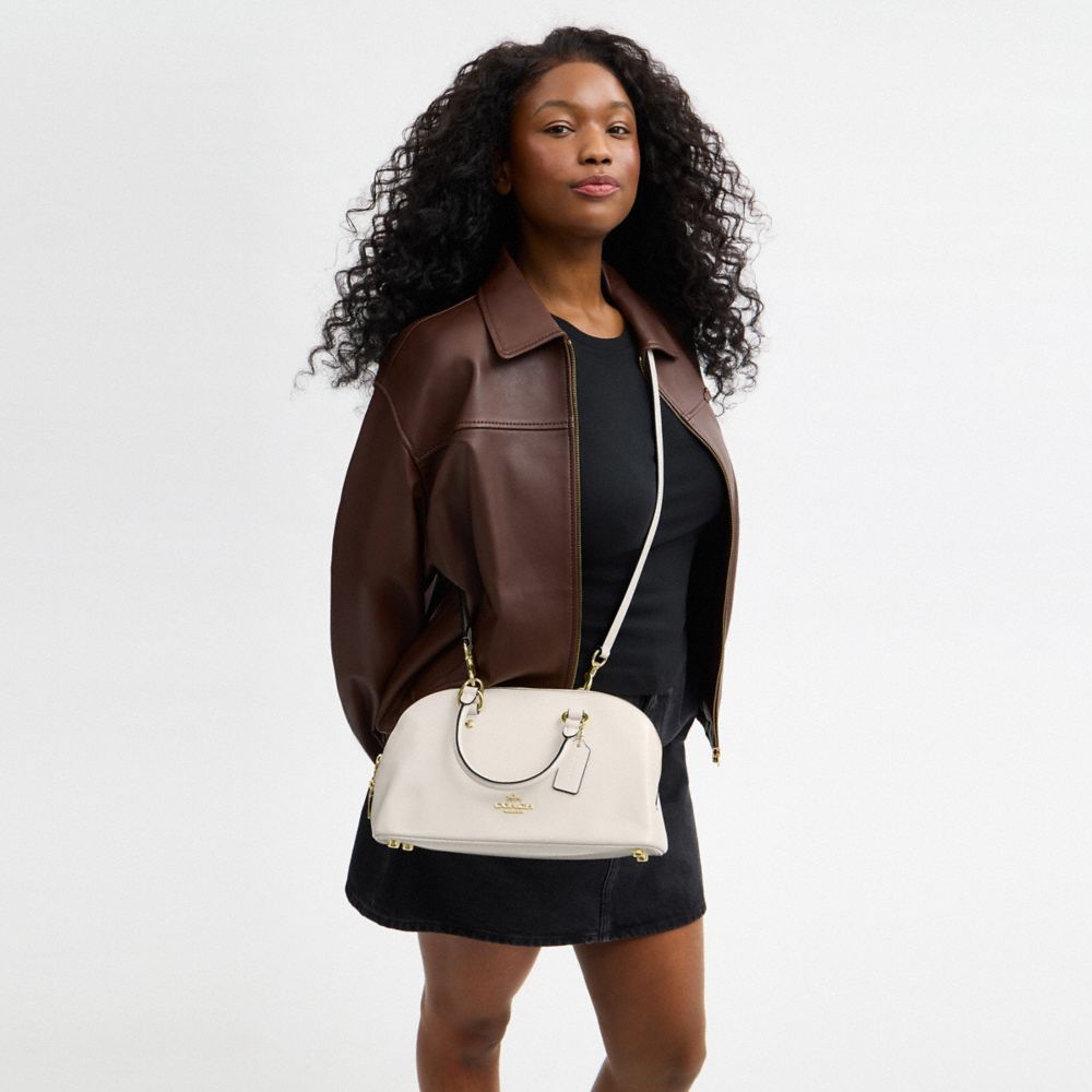 Coach Lara Satchel Bag Gold Chalk