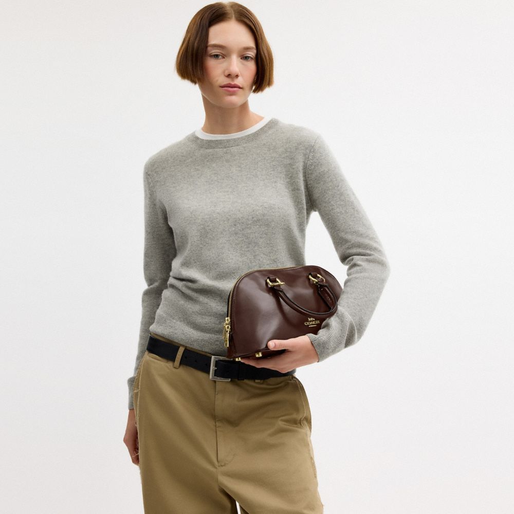 Coach Lara Satchel Bag Gold Maple
