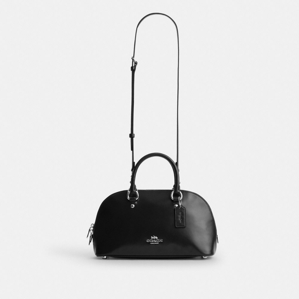 Coach Lara Satchel Bag Silver Black