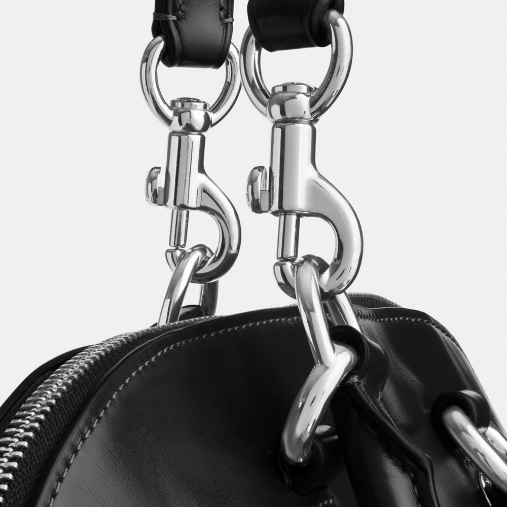Coach Lara Satchel Bag Silver Black