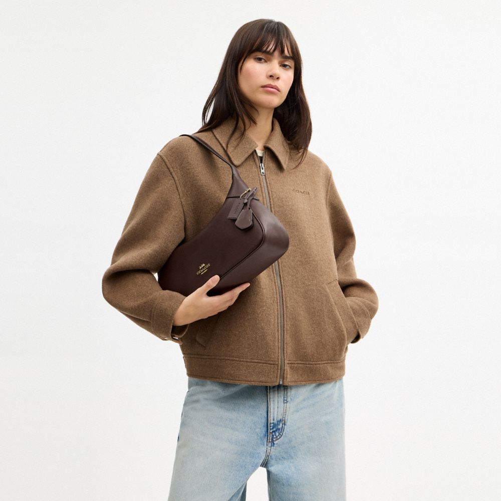Coach Ella Small Shoulder Bag Gold Espresso
