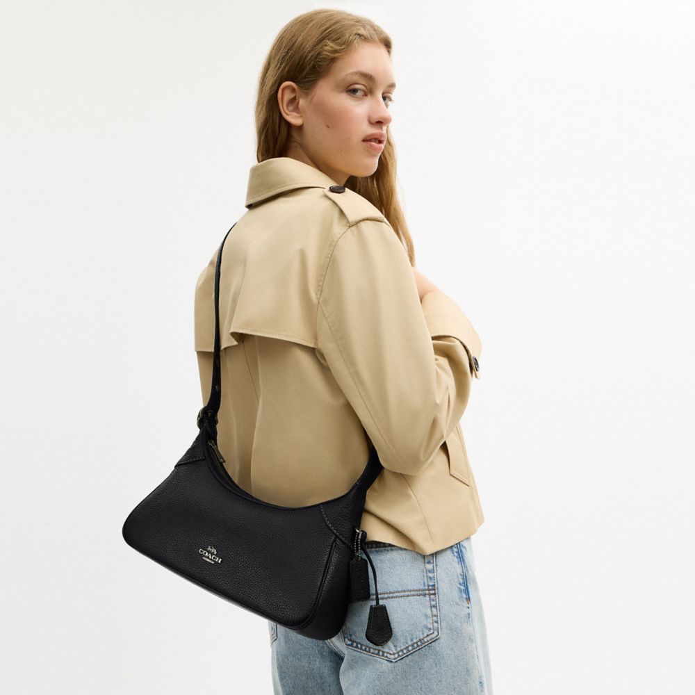 Coach Ella Small Shoulder Bag Gunmetal Black