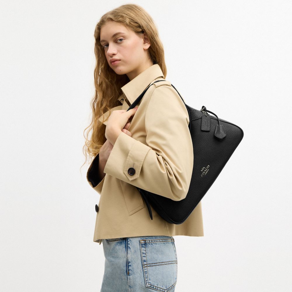 Coach Ella Small Shoulder Bag Gunmetal Black