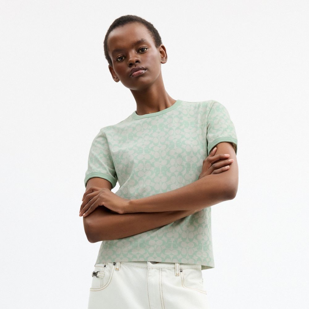 Coach Coach | Brain Dead Signature Ringer T Shirt Mint
