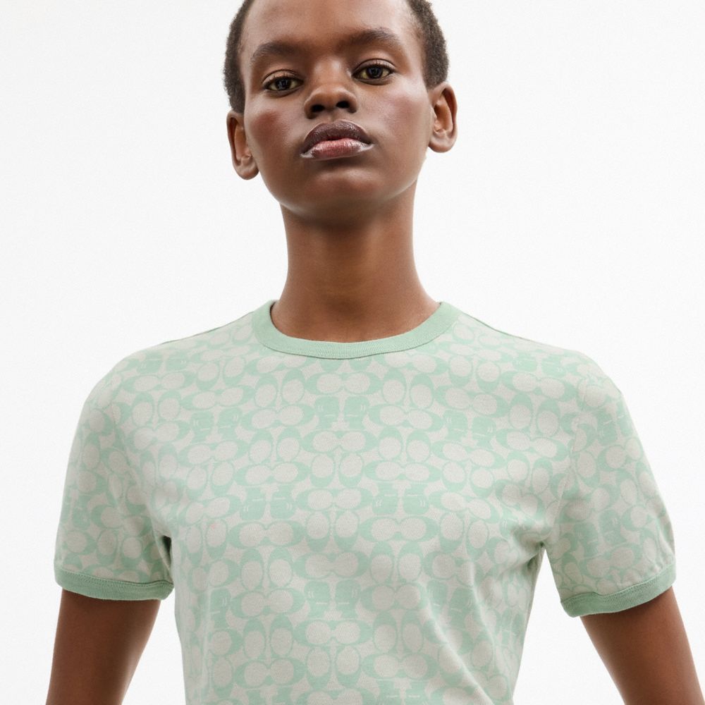 Coach Coach | Brain Dead Signature Ringer T Shirt Mint