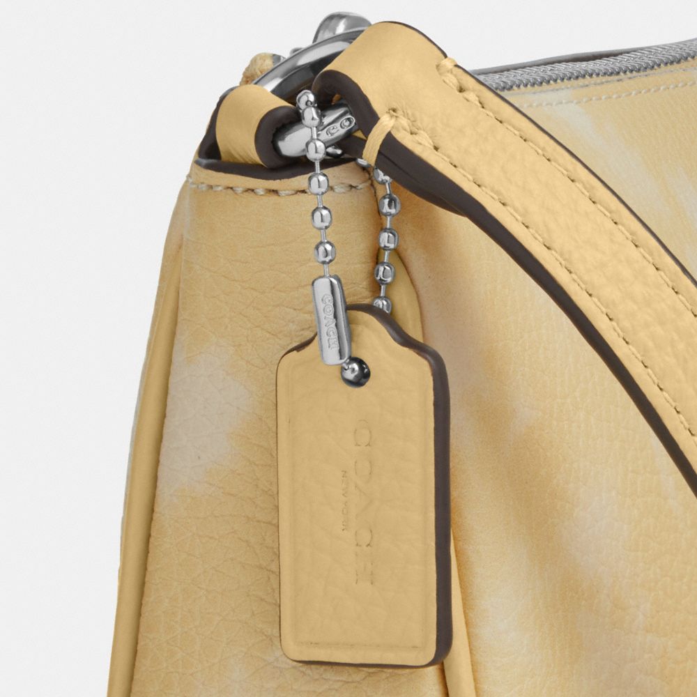 Coach Nolita 19 With Floral Print And Bow Silver Washed Yellow