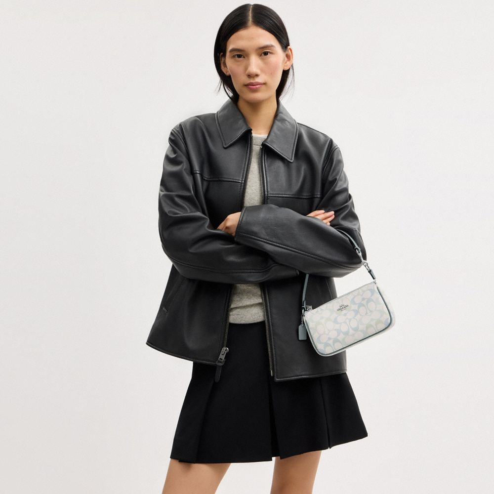 Coach Nolita 19 In Signature Canvas Silver Chalk Blue