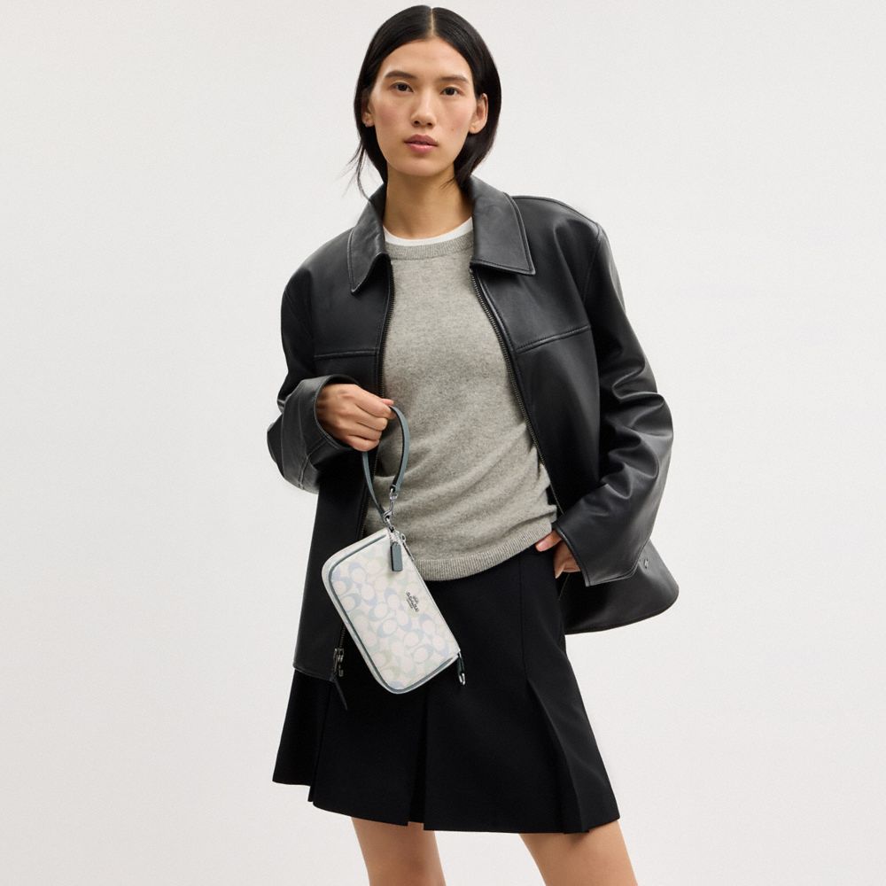 Coach Nolita 19 In Signature Canvas Silver Chalk Blue