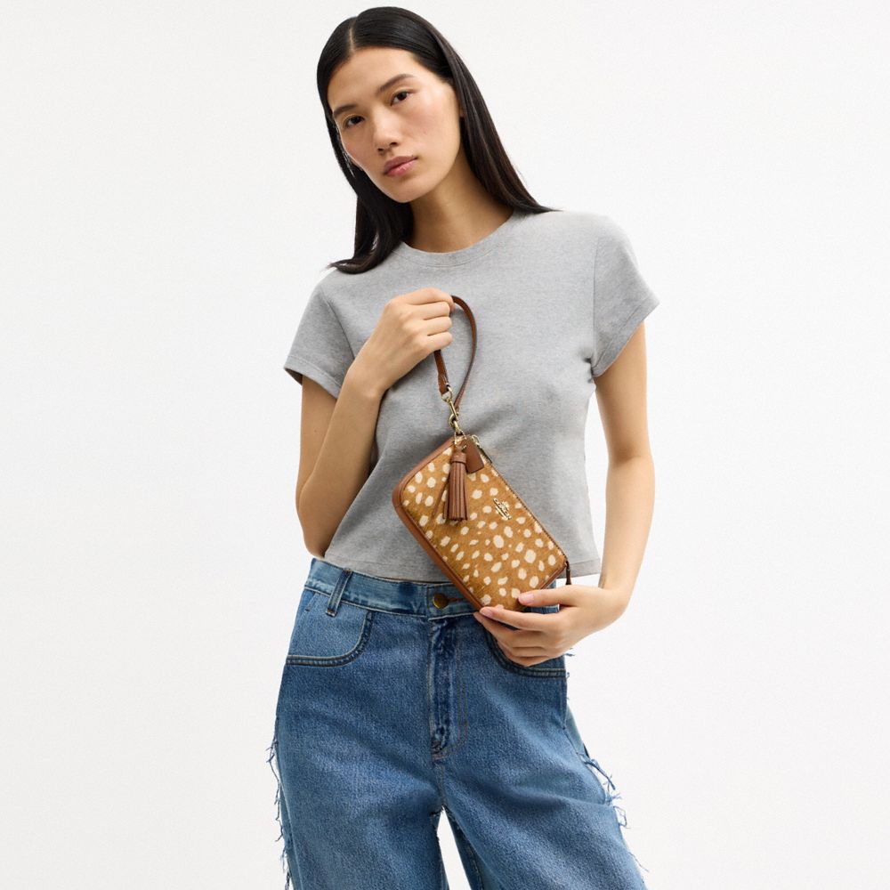 Coach Nolita 19 With Deer Print Gold Brown Multi