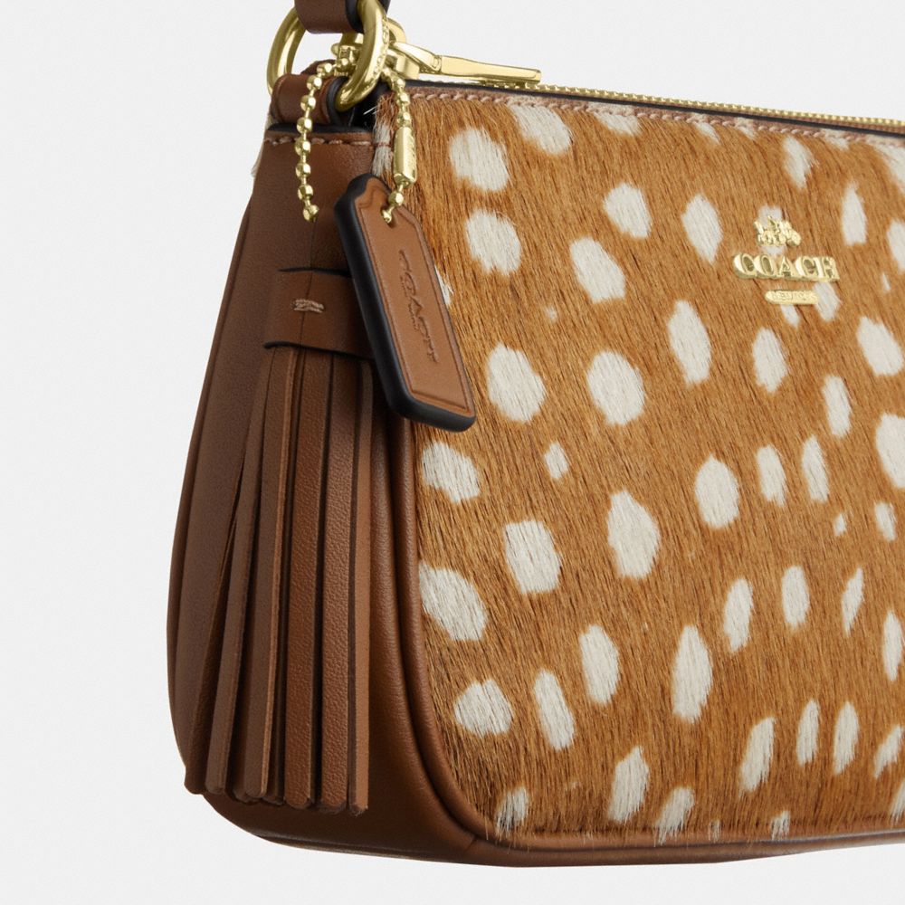 Coach Nolita 19 With Deer Print Gold Brown Multi