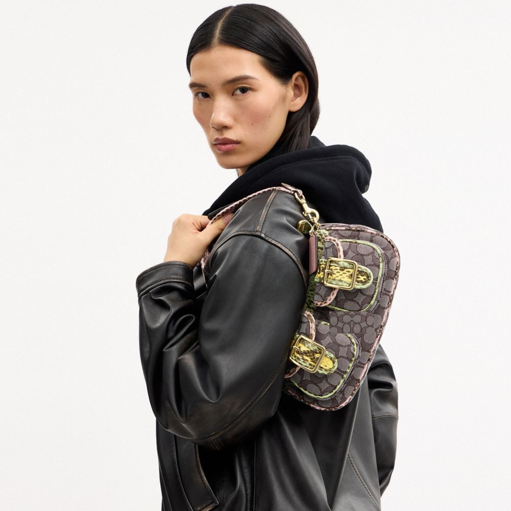 Coach Ashton Shoulder Bag In Signature Jacquard Gold Oak Multi