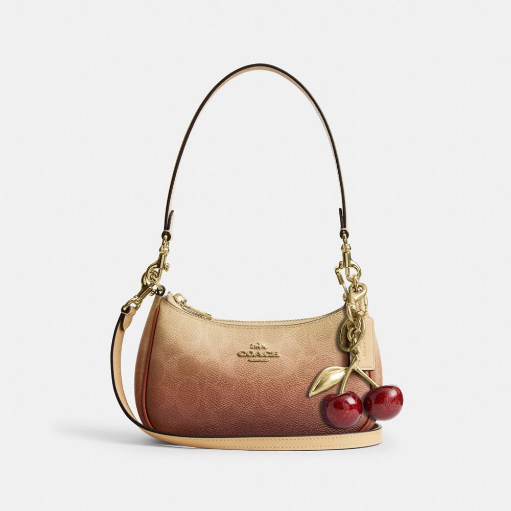 Coach Teri Mini Crossbody Bag In Ombre Signature Canvas Gold Sunset