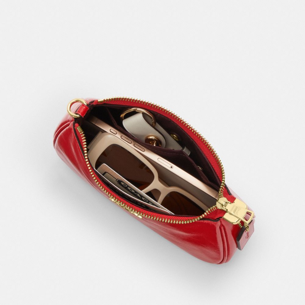 Coach Teri Mini Crossbody Bag With Bows Gold Bright Cherry