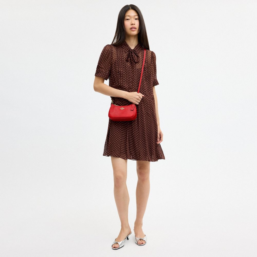 Coach Teri Mini Crossbody Bag With Bows Gold Bright Cherry