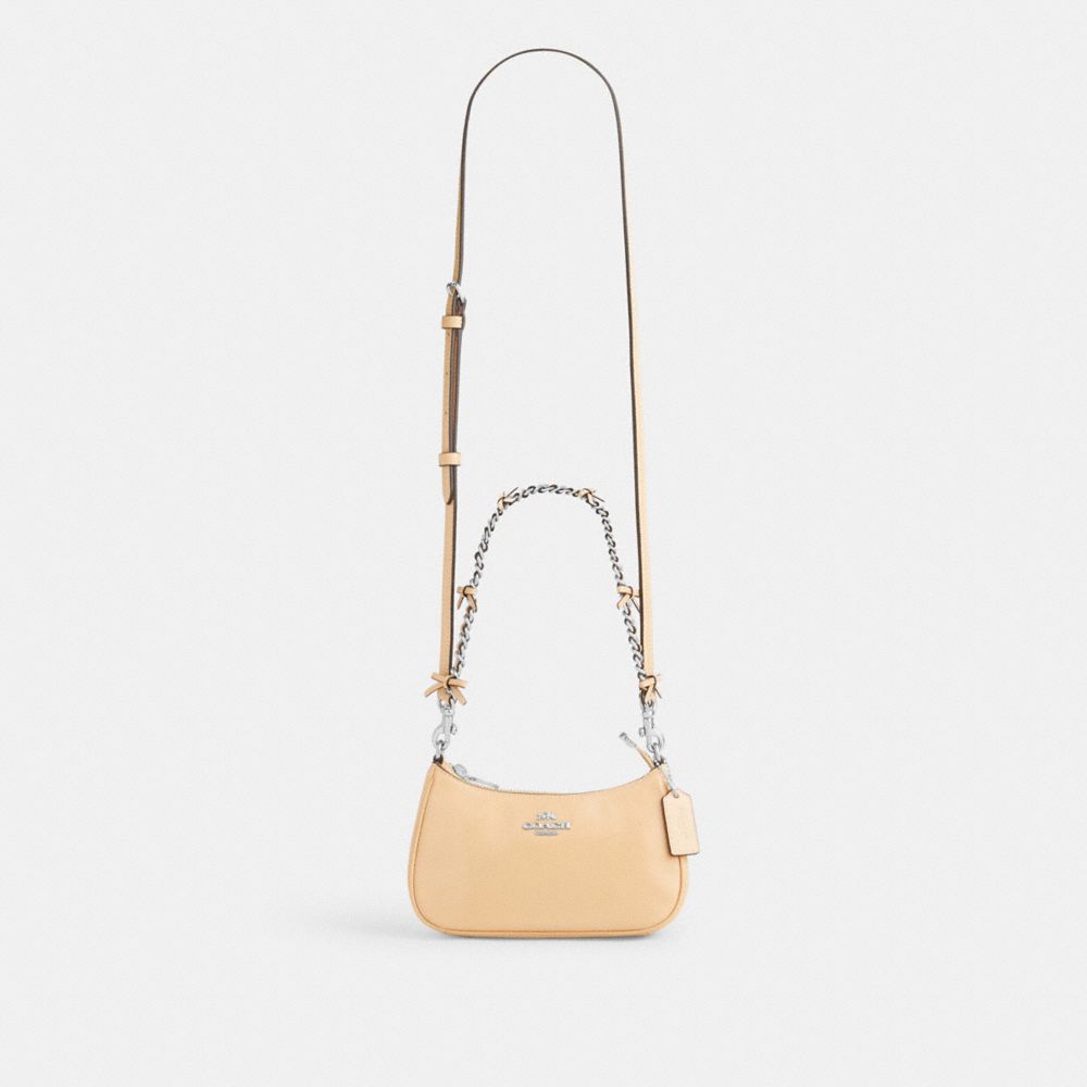 Coach Teri Mini Crossbody Bag With Bows Silver Light Sand