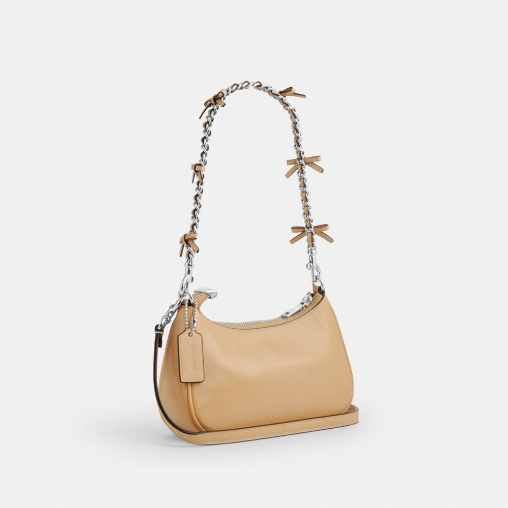 Coach Teri Mini Crossbody Bag With Bows Silver Light Sand