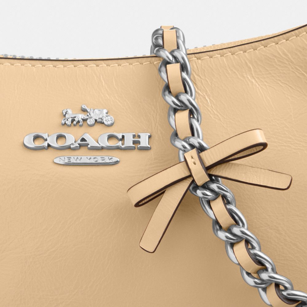 Coach Teri Mini Crossbody Bag With Bows Silver Light Sand