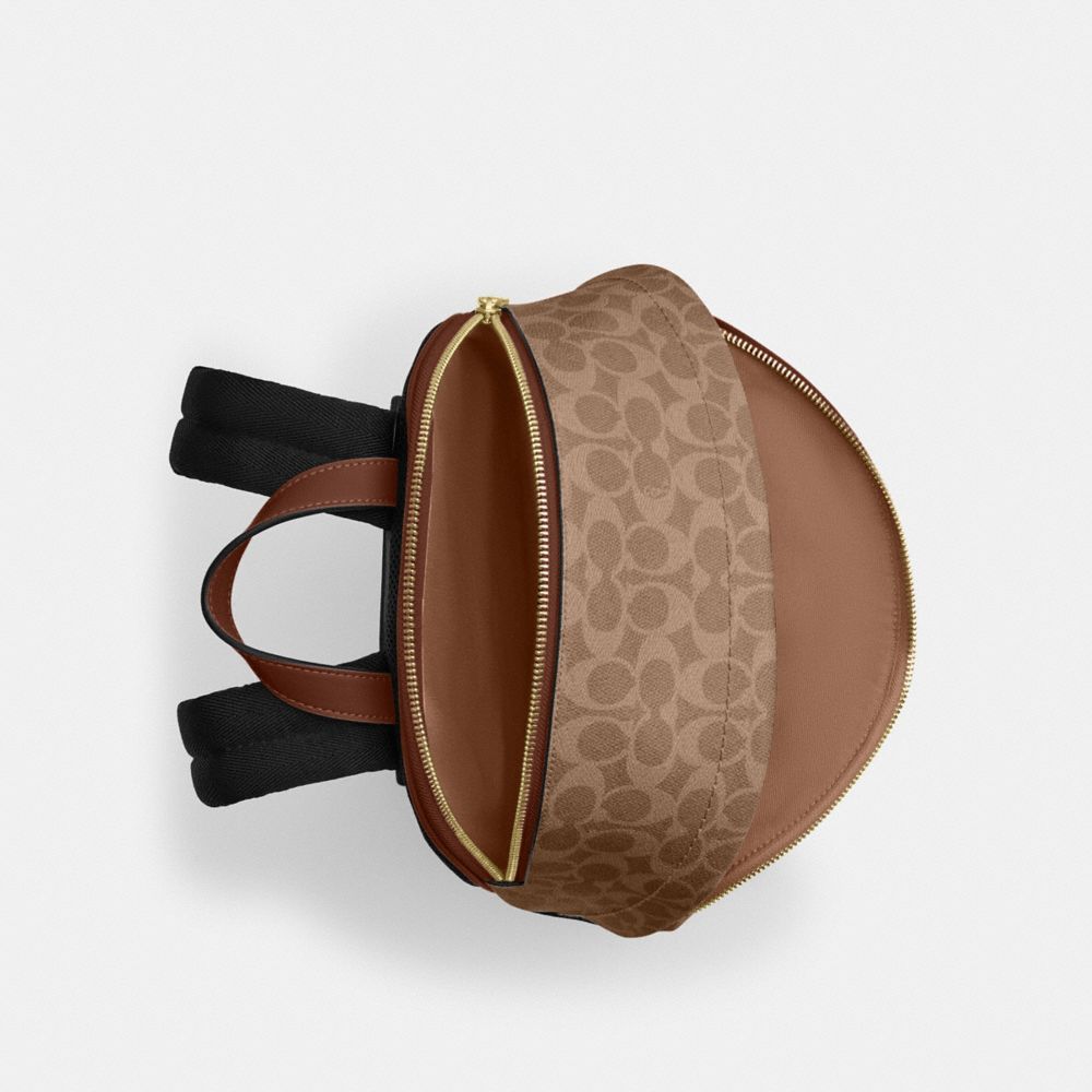 Coach Taylor Small Backpack In Signature Canvas Gold Tan Brown