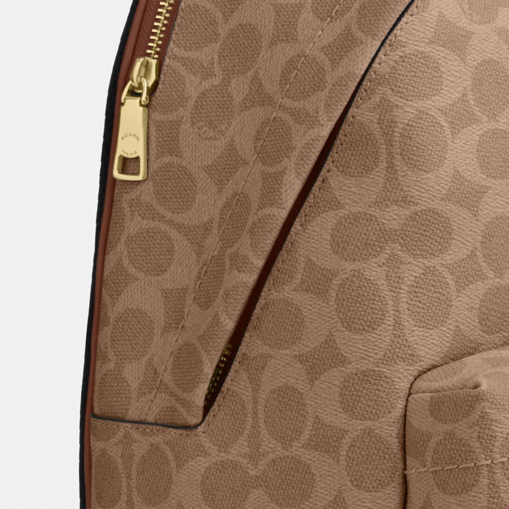 Coach Taylor Small Backpack In Signature Canvas Gold Tan Brown