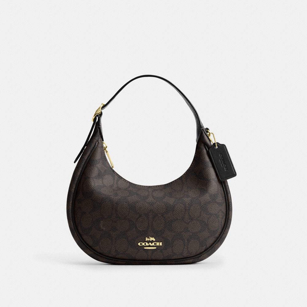 バッグ COACH handbag signature canvas black Coach Emily Shoulder Bag In Signature Canvas India | Kicks Machine
