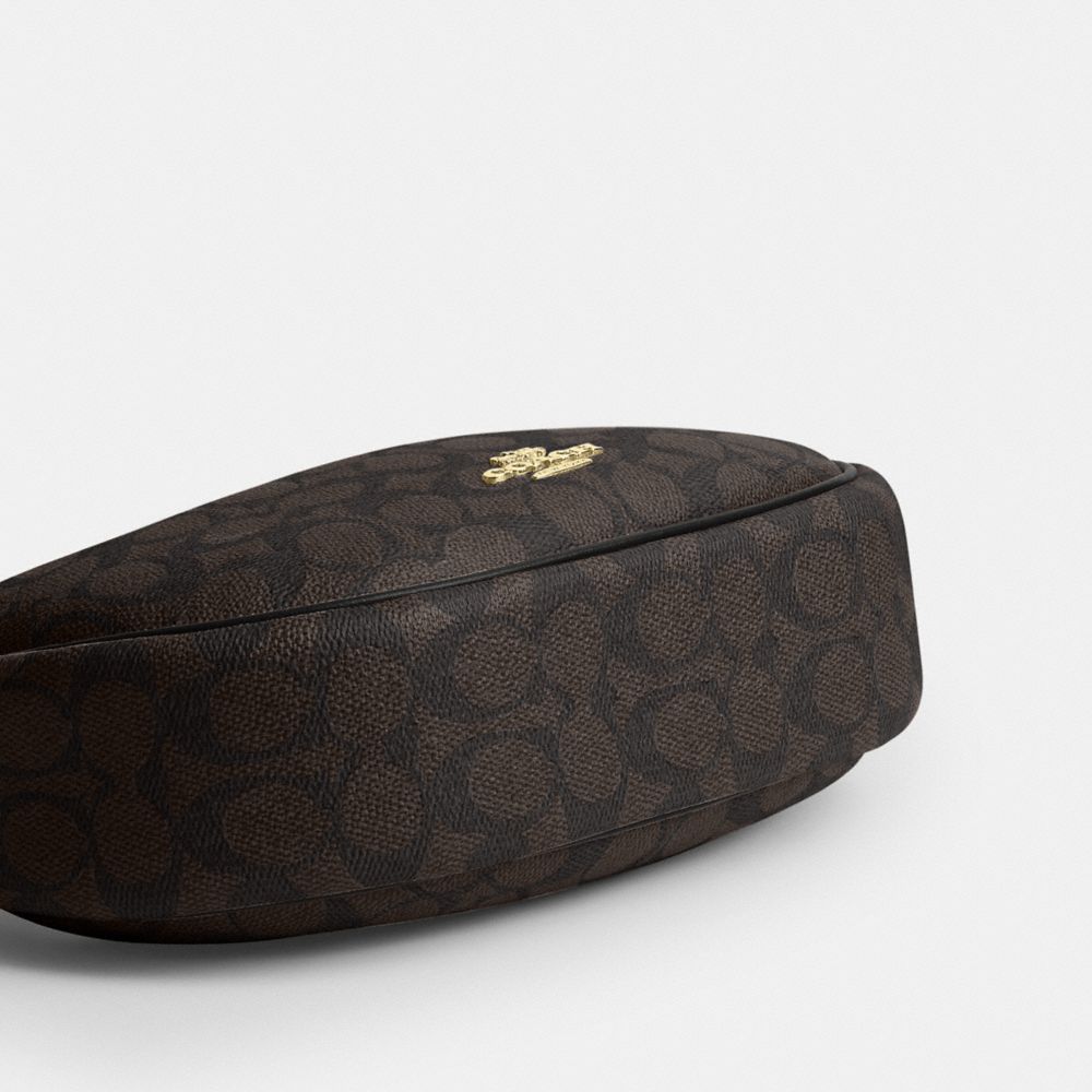 Coach Emily Shoulder Bag In Signature Canvas Gold Walnut Black