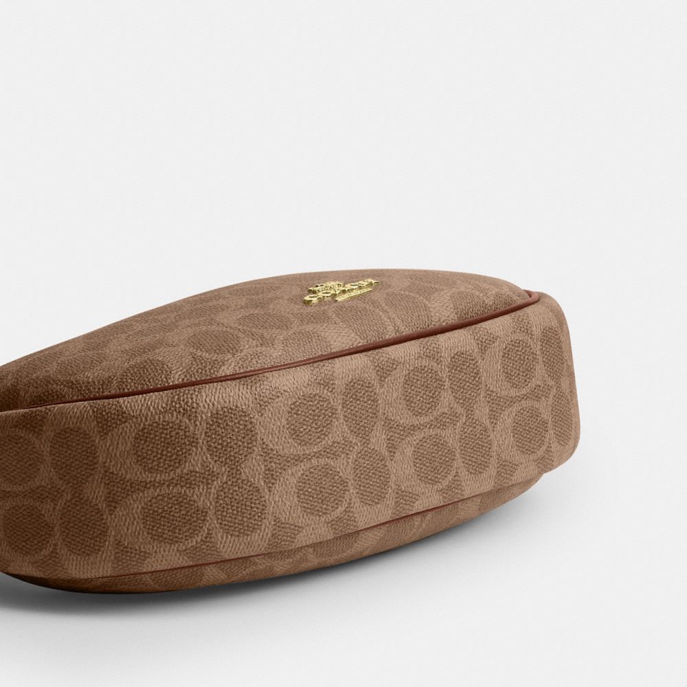 Coach Emily Shoulder Bag In Signature Canvas Gold Tan Brown