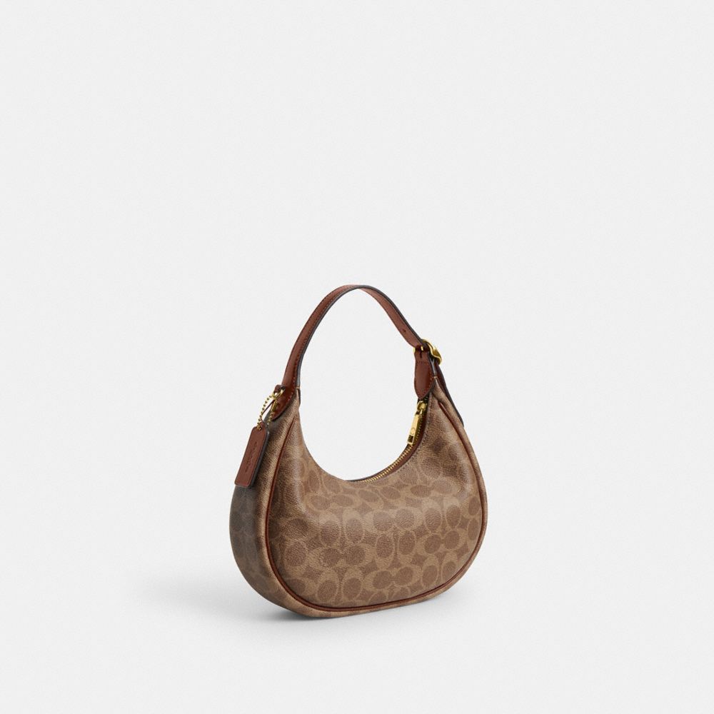 Coach Emily Shoulder Bag In Signature Canvas Gold Tan Brown