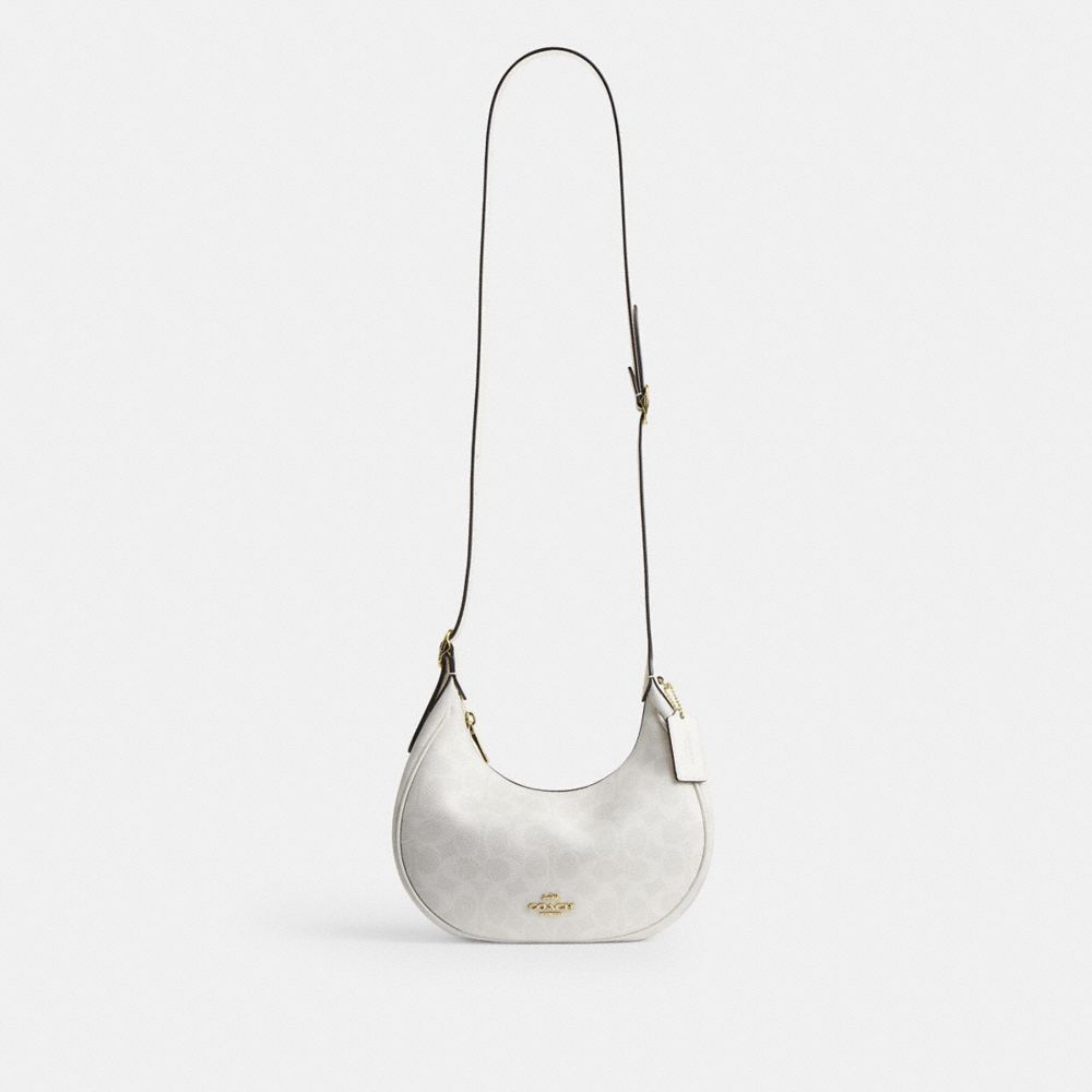 Coach Emily Shoulder Bag In Signature Canvas Gold White Chalk