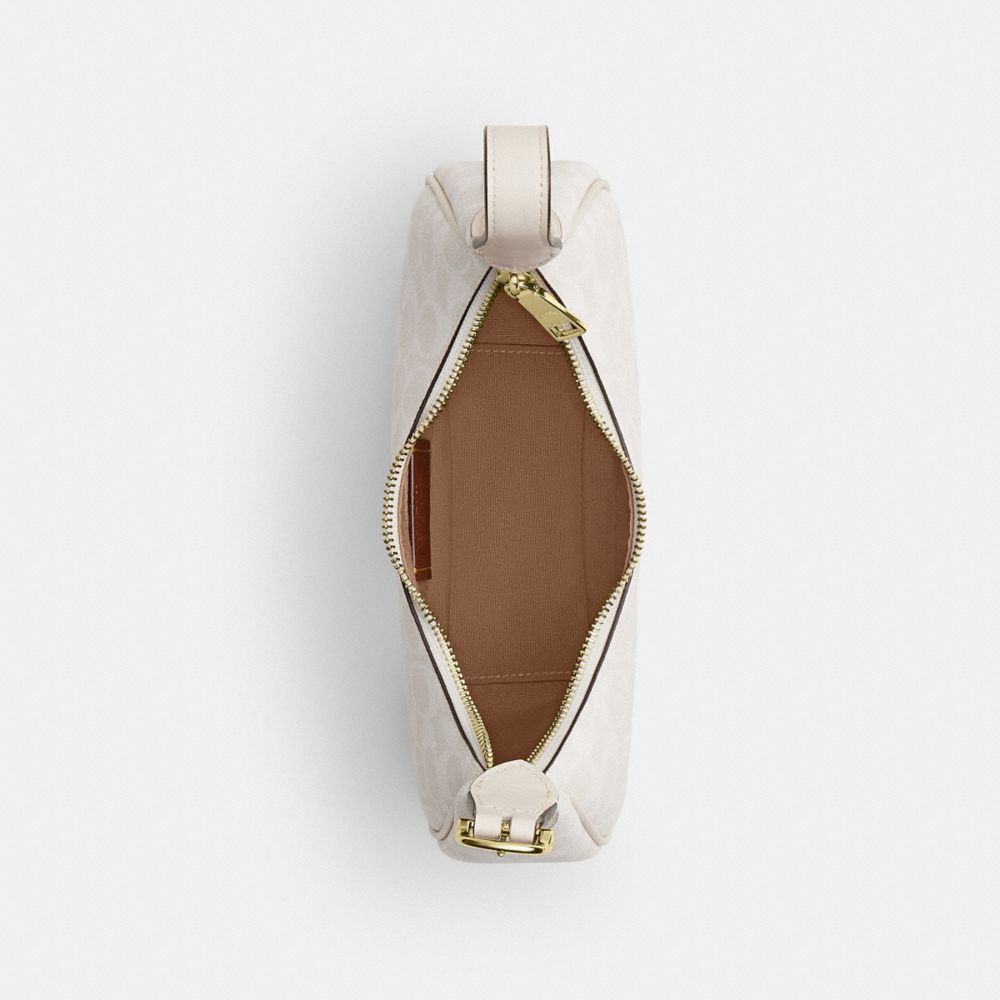 Coach Emily Shoulder Bag In Signature Canvas Gold White Chalk