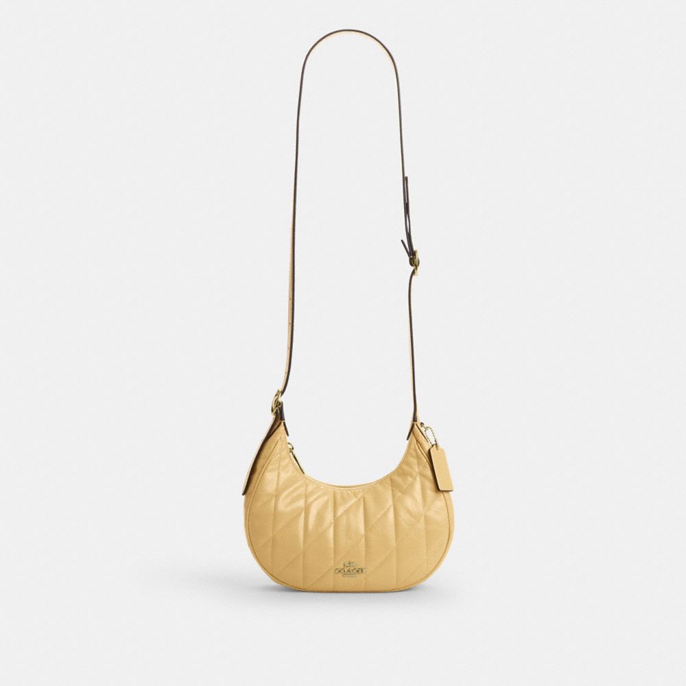 Coach Emily Shoulder Bag With Quilting Gold Soft Yellow