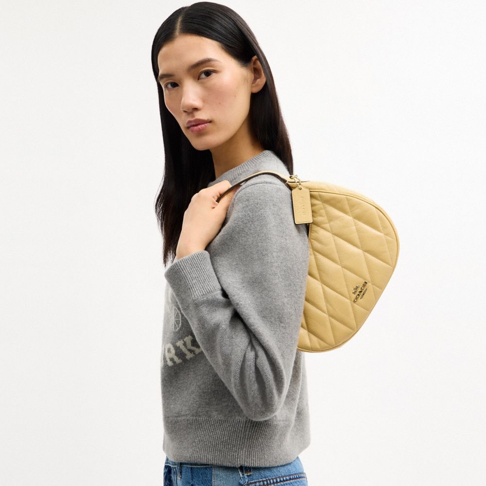 Coach Emily Shoulder Bag With Quilting Gold Soft Yellow