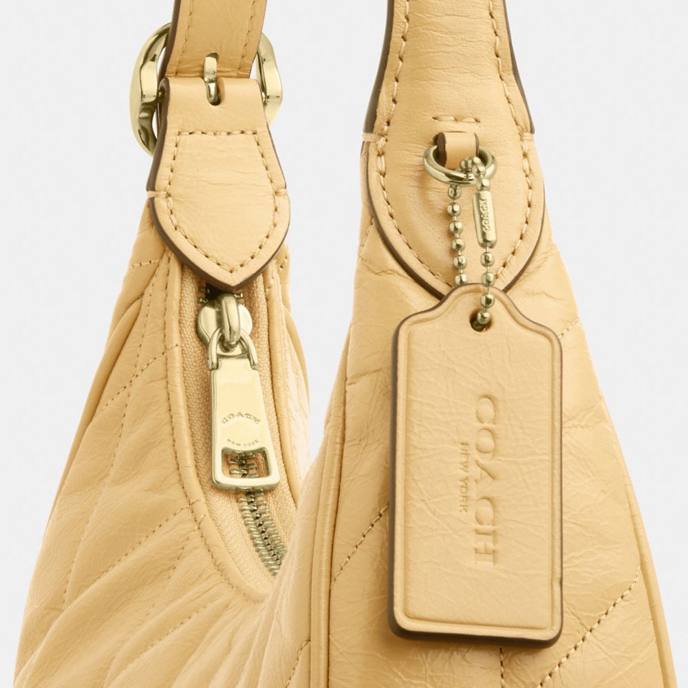 Coach Emily Shoulder Bag With Quilting Gold Soft Yellow