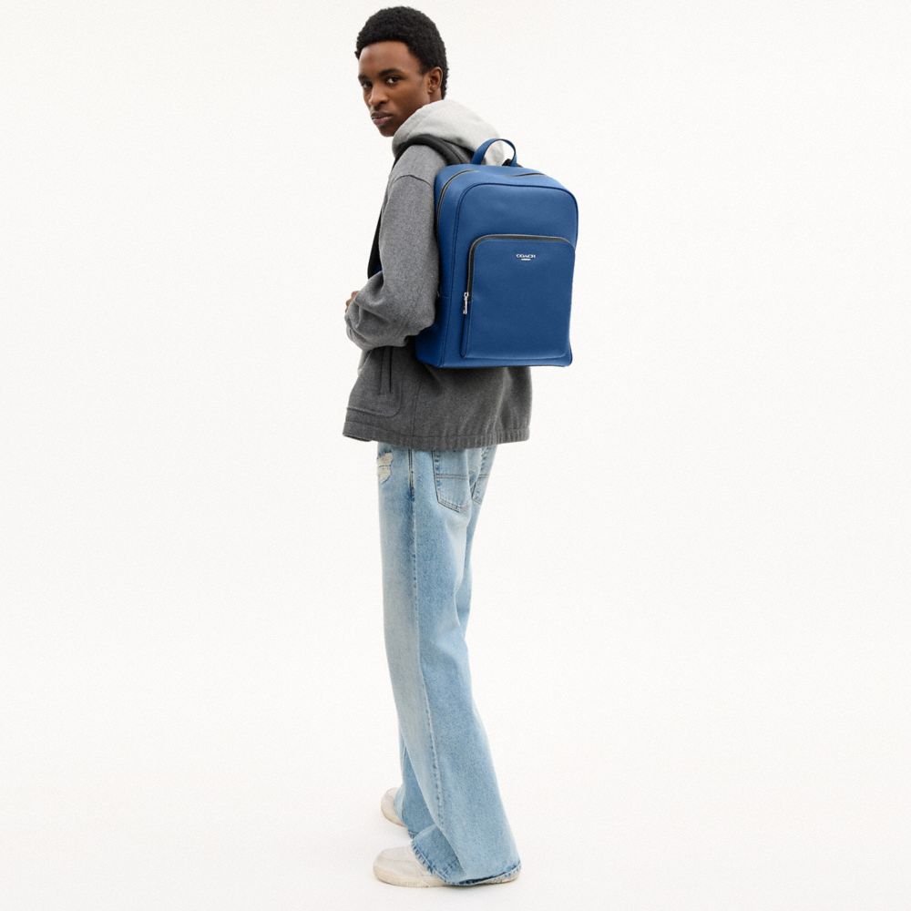 Coach Aiden Backpack Silver True Blue