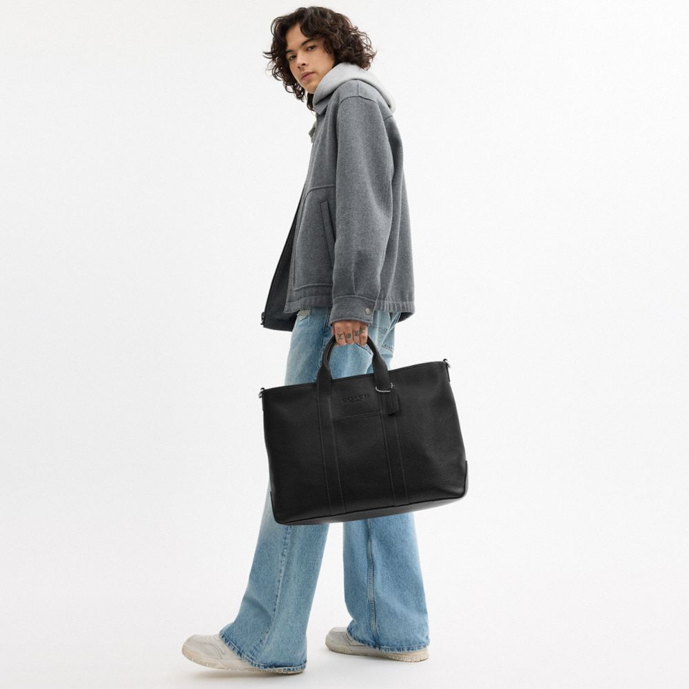 Coach Grayson Tote Bag Silver Black