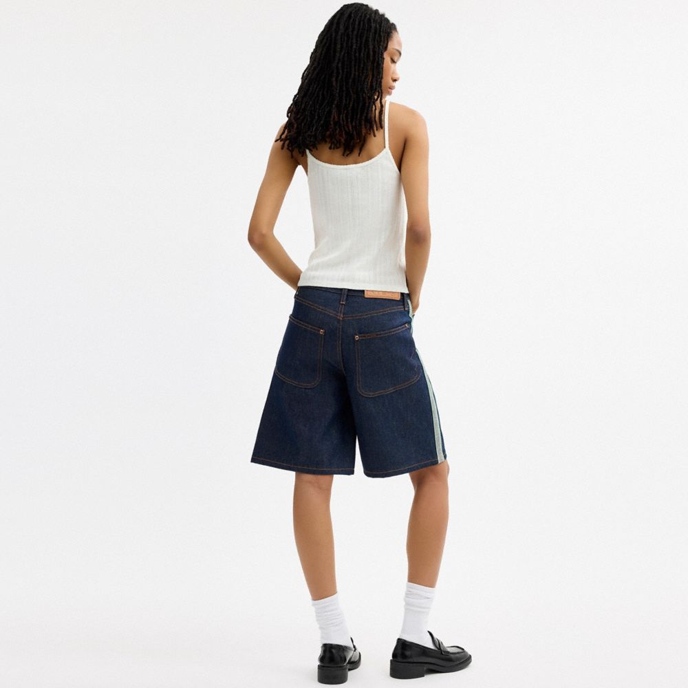 Coach Coach | Brain Dead Denim Skater Shorts In Recycled Cotton Dark Blue