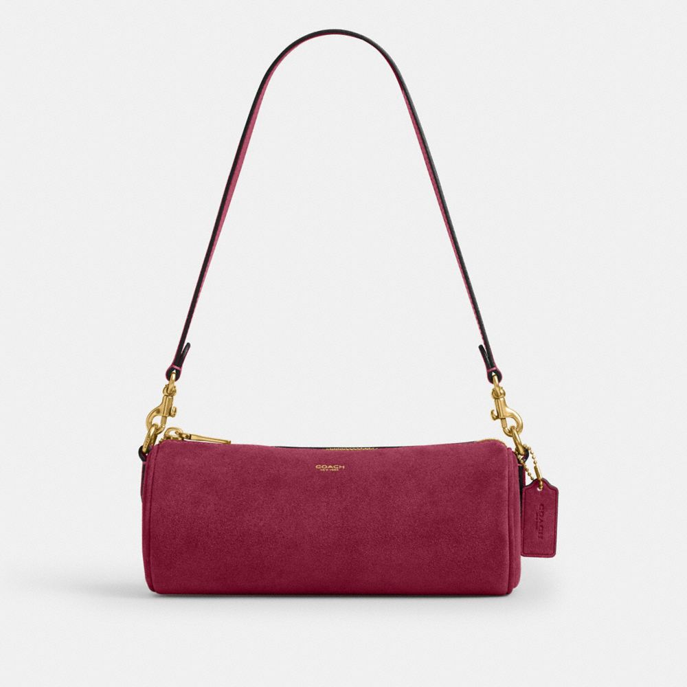 Coach Barrel Bag Brass Dark Fuchsia