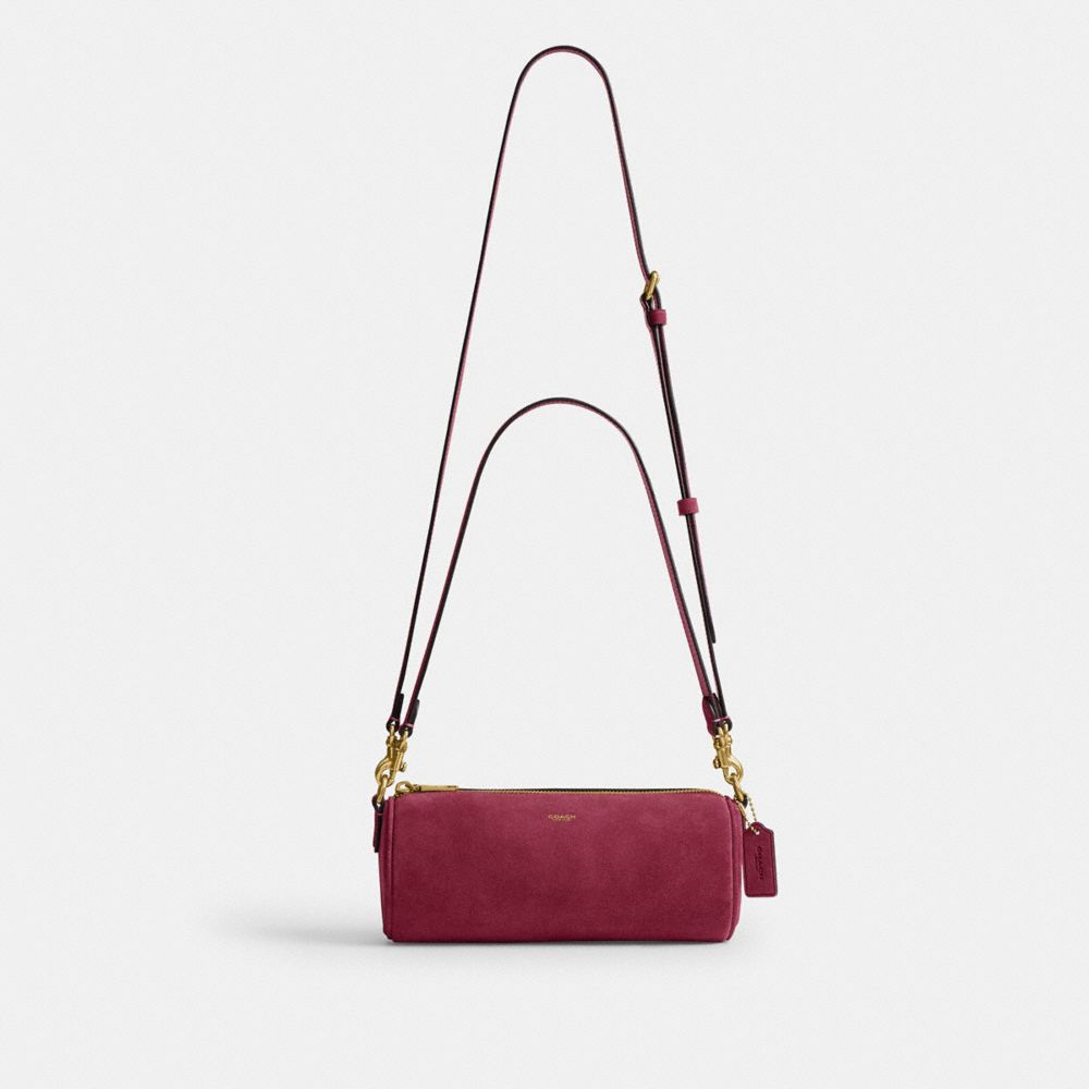 Coach Barrel Bag Brass Dark Fuchsia
